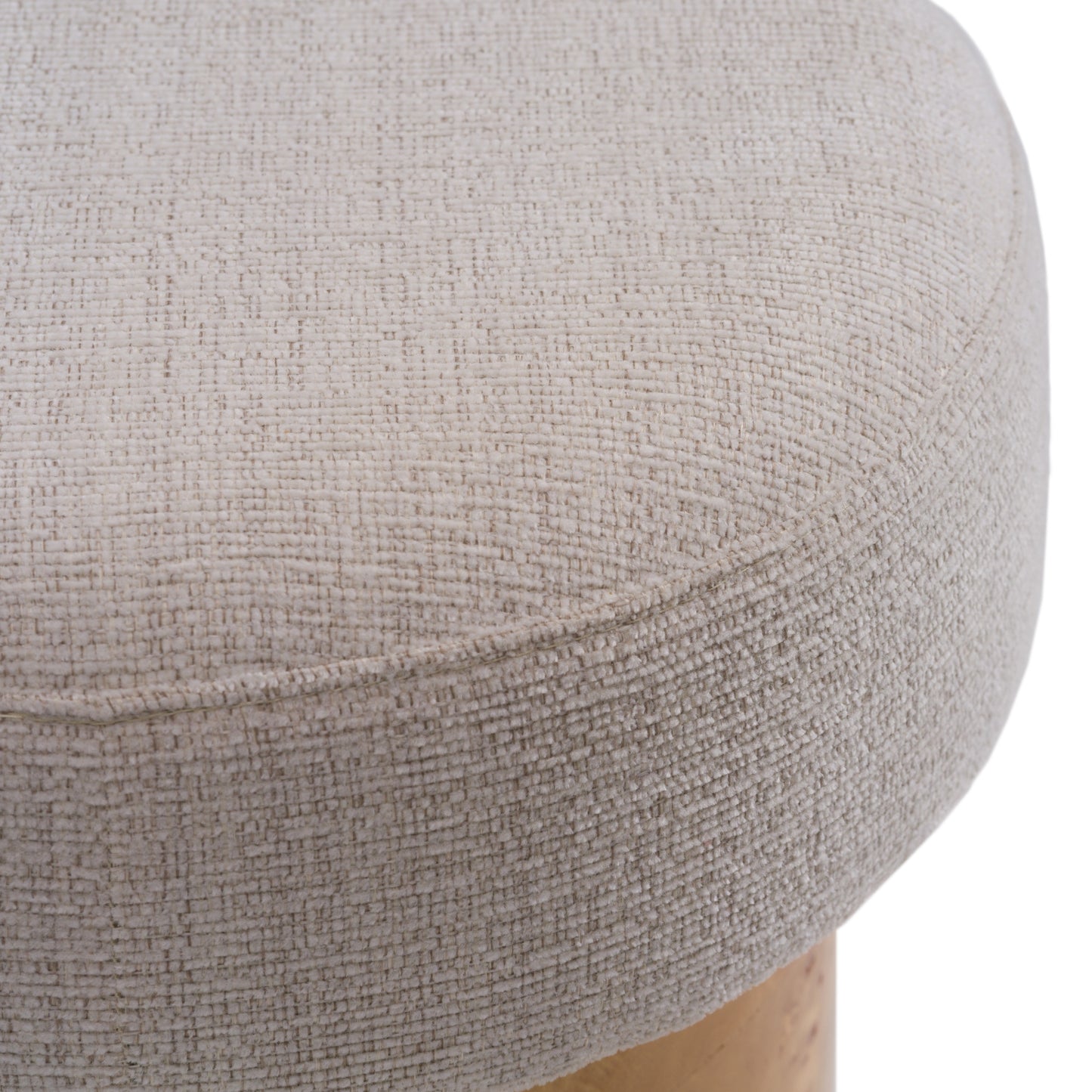 Modrest August Modern Cream Fabric Antique Brass Counter Stool