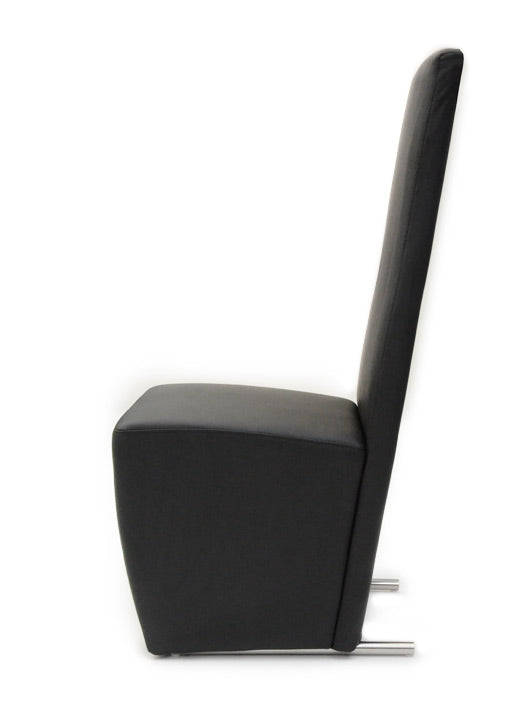 Maud Modern Black Leatherette Dining Chair