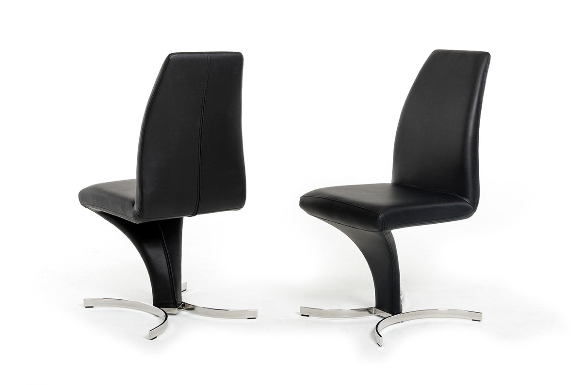 Nix Modern Black Leatherette Dining Chair