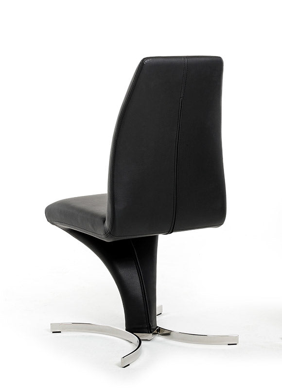 Nix Modern Black Leatherette Dining Chair