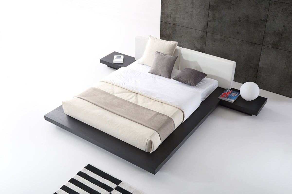 Modrest Opal Modern Wenge and White Platform Bed