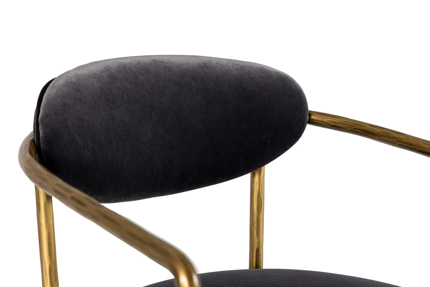 Modrest Baird Modern Grey Velvet Brass Counter Chair