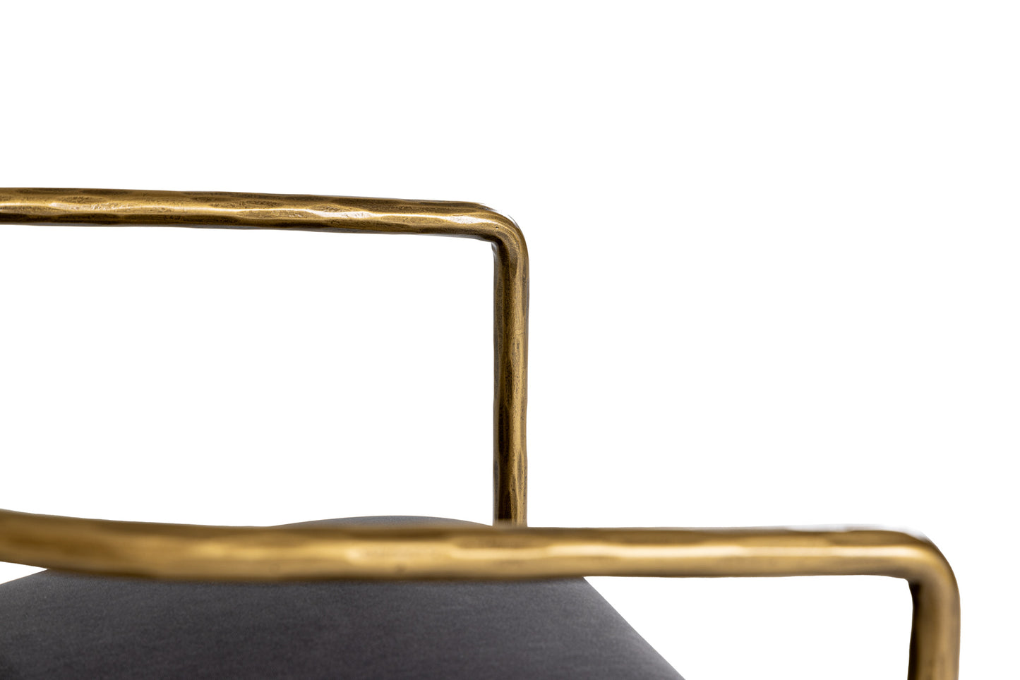 Modrest Baird Modern Grey Velvet Brass Counter Chair