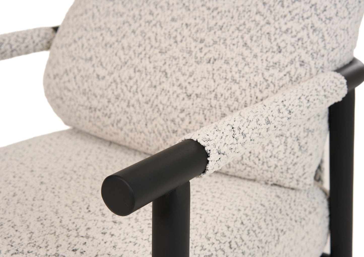 Modrest Balko Modern Grey Fabric Black Accent Chair