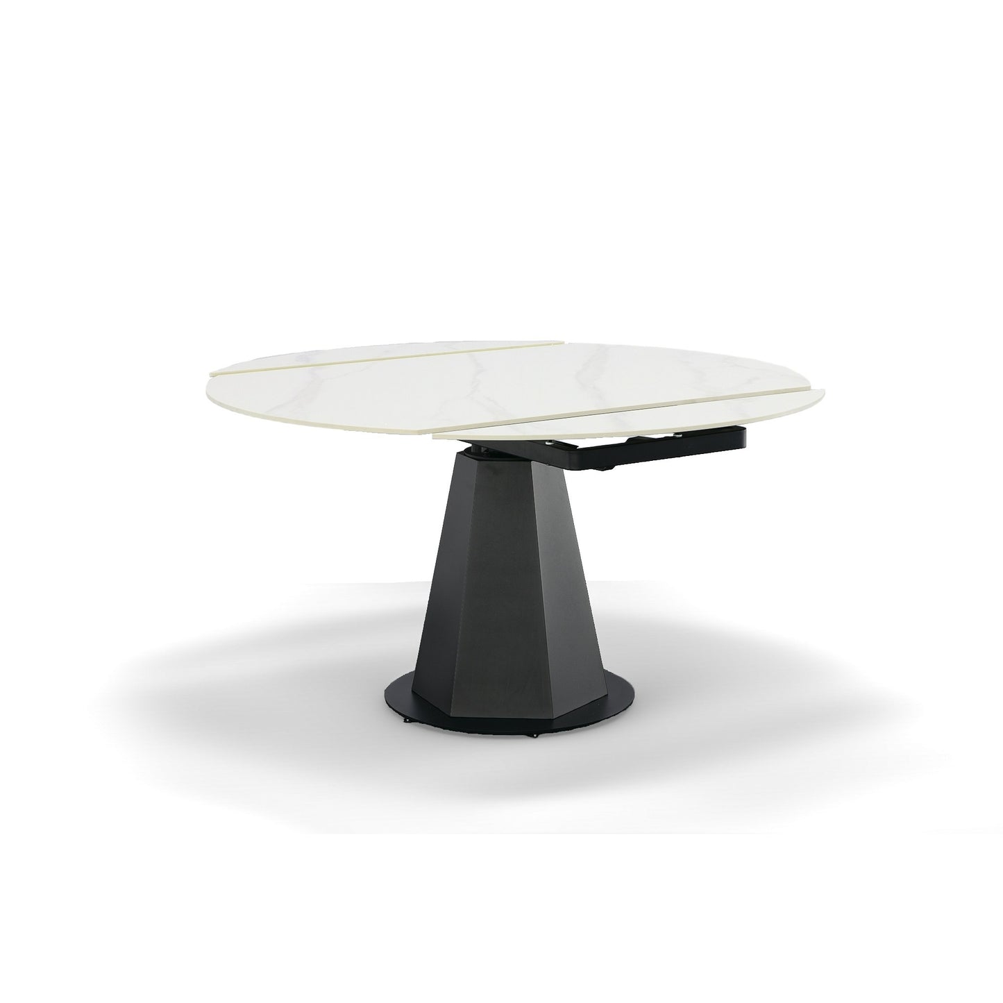 Modrest Barela Modern Black and White Ceramic Extendable 35.5"/53" Dining Table