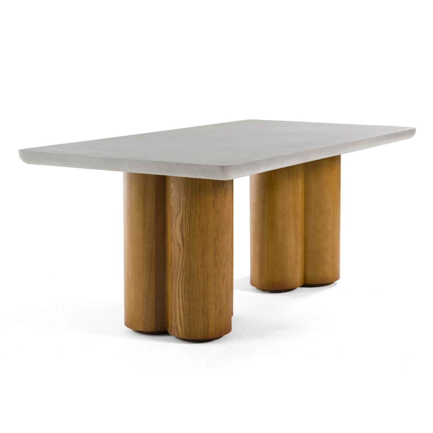 Modrest Bateman Modern Faux Concrete Walnut Dining Table