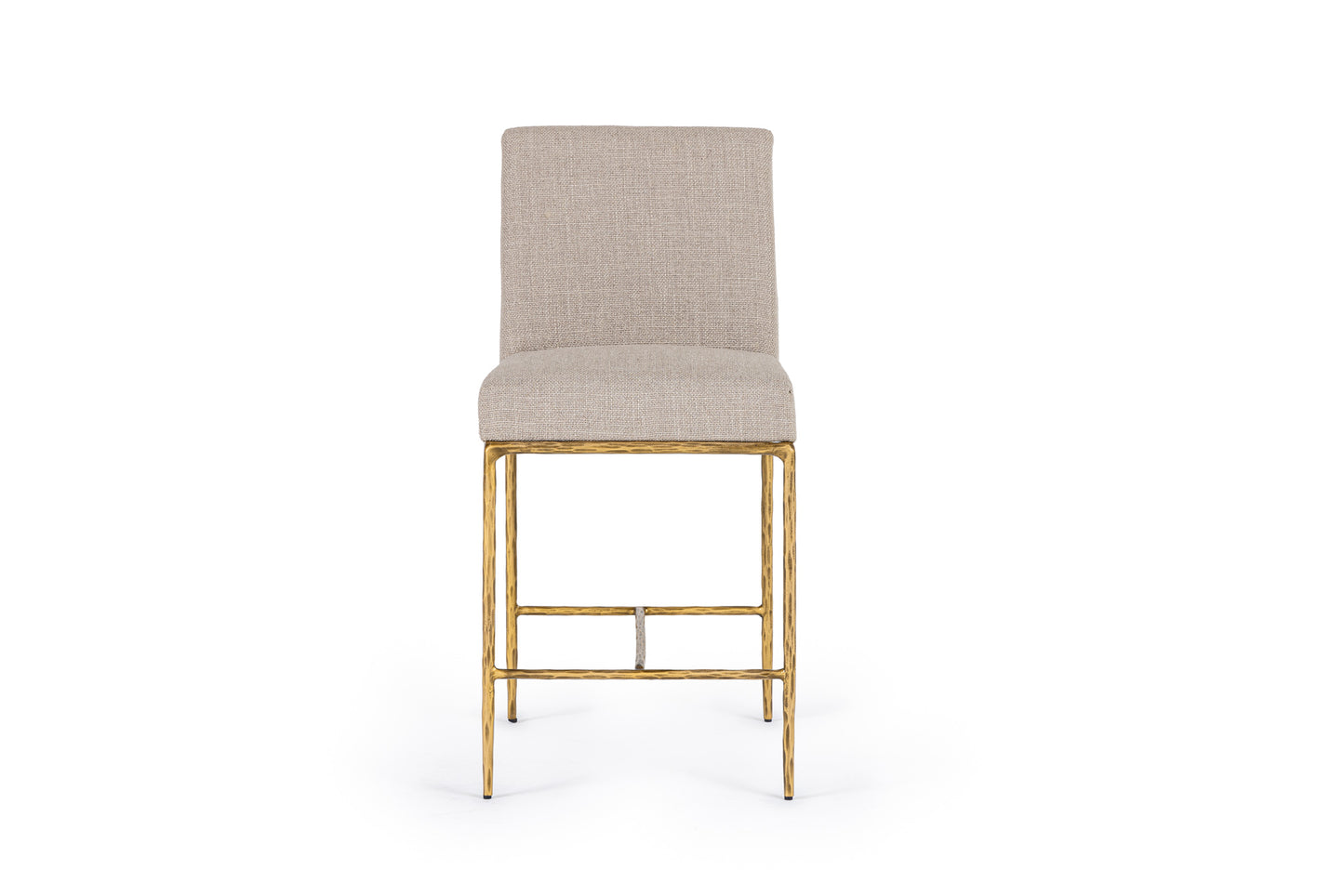 Modrest Beasley Modern Beige Linen Brass Counter Chair