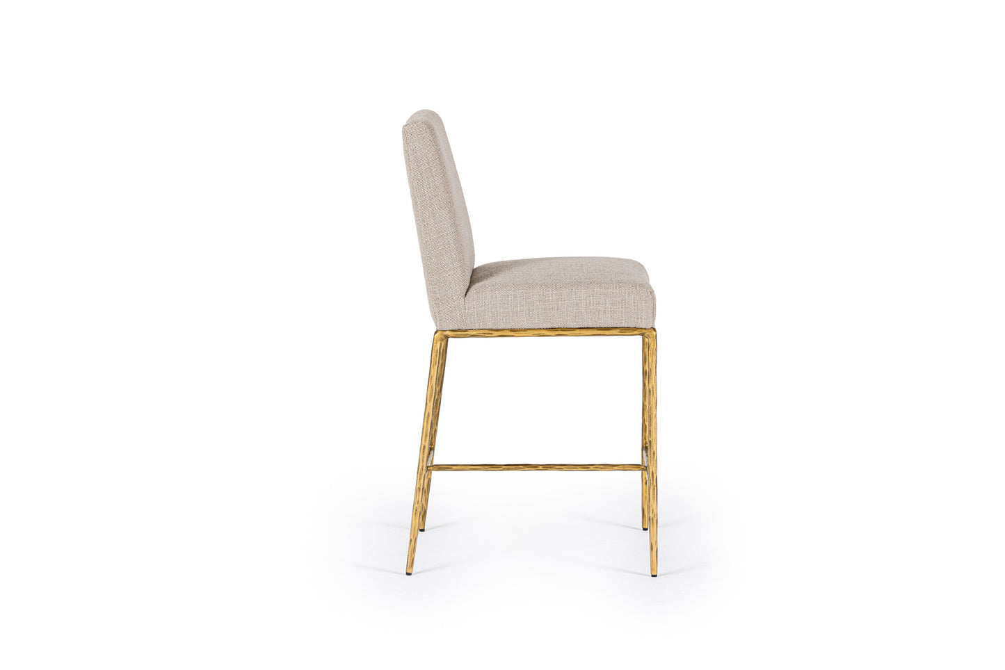 Modrest Beasley Modern Beige Linen Brass Counter Chair