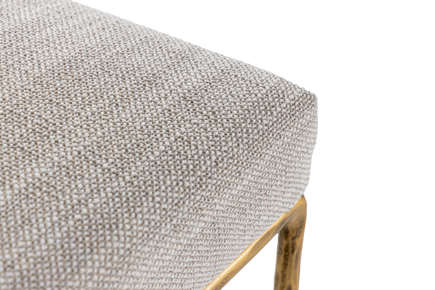 Modrest Beasley Modern Off-White Linen Brass Counter Chair