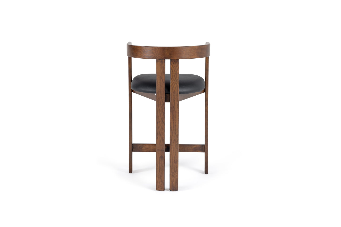 Modrest Belton Modern Black Vegan Leather Brown Oak Counter Chair