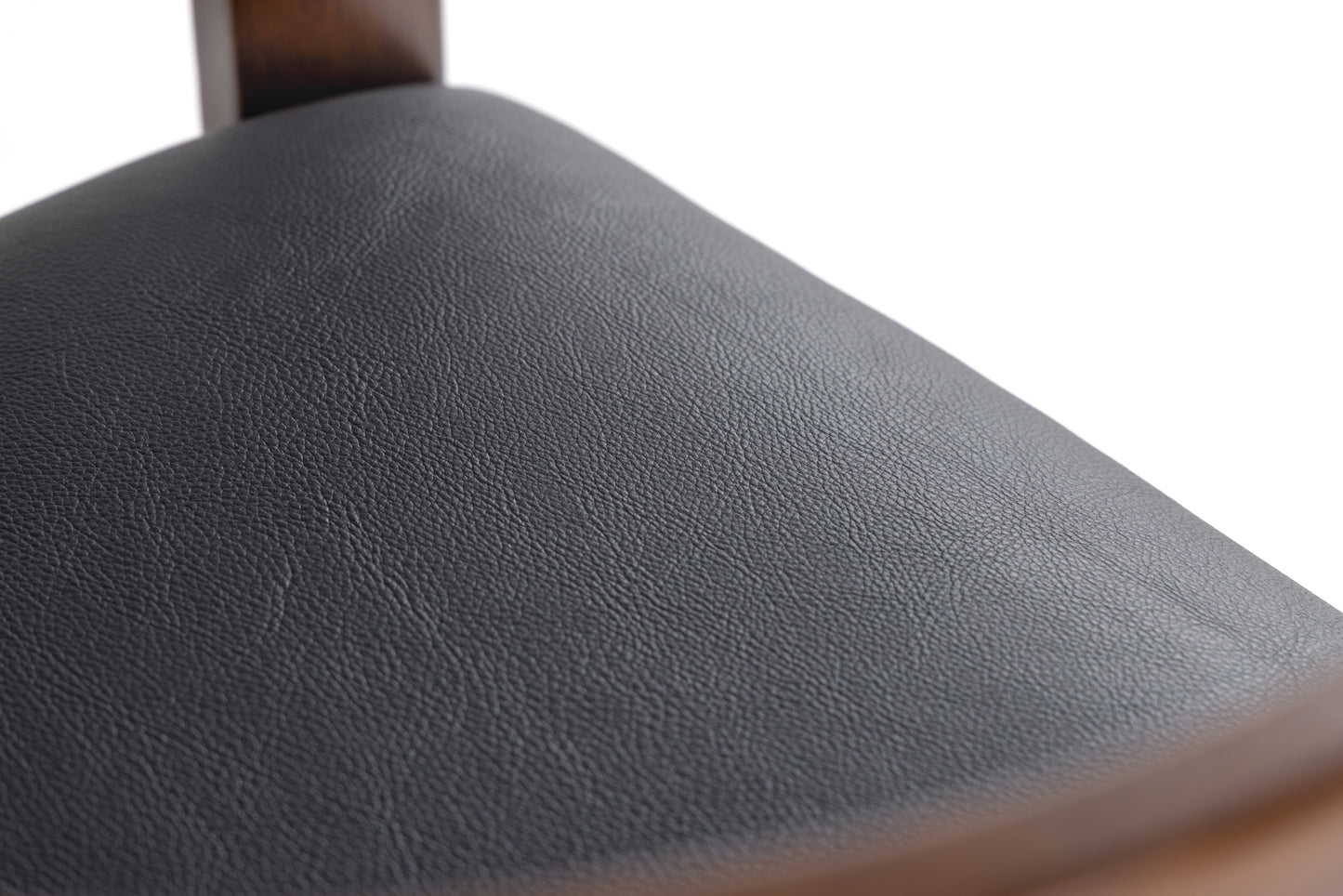 Modrest Belton Modern Black Vegan Leather Brown Oak Counter Chair
