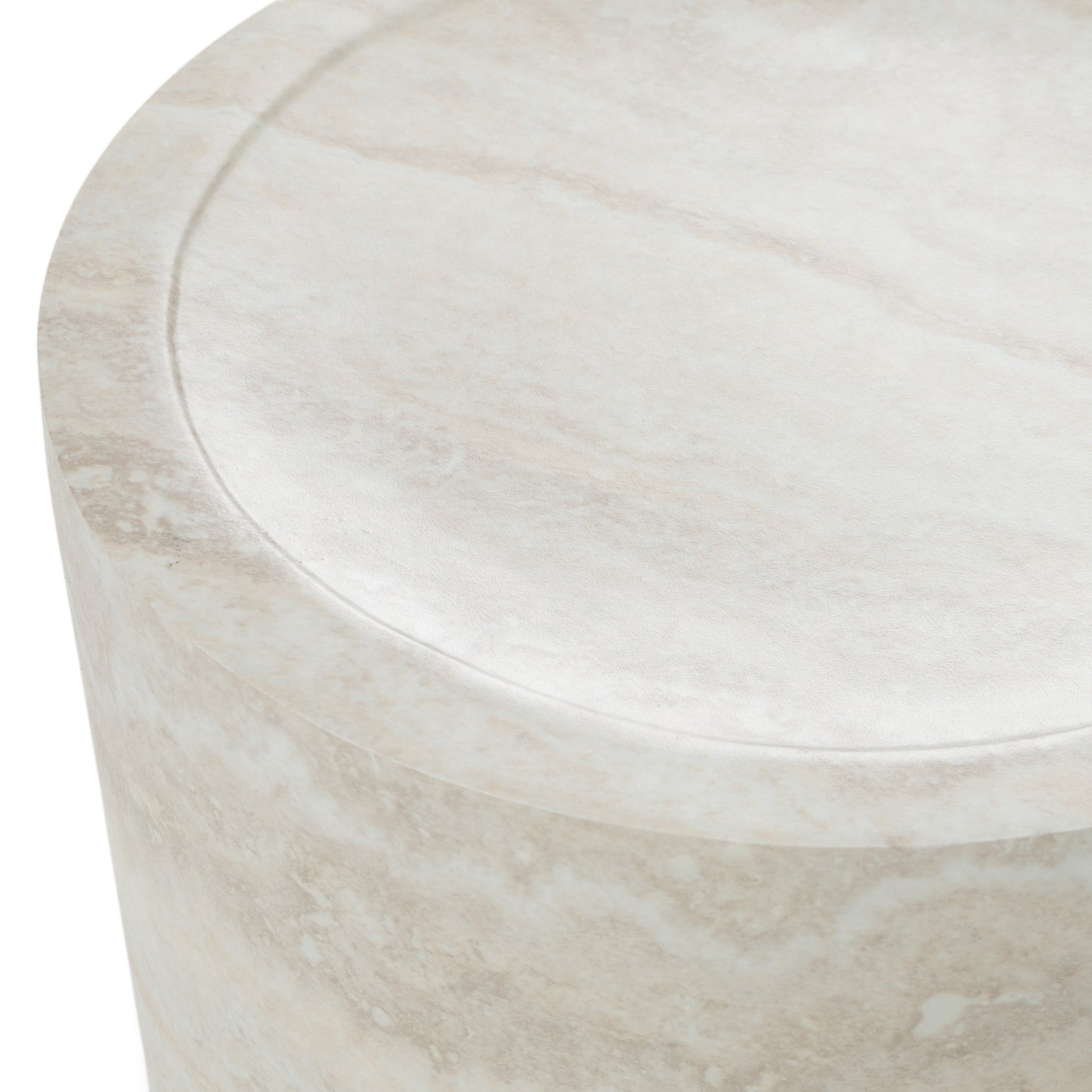 Modrest Benji Modern Faux Travertine Round End Table