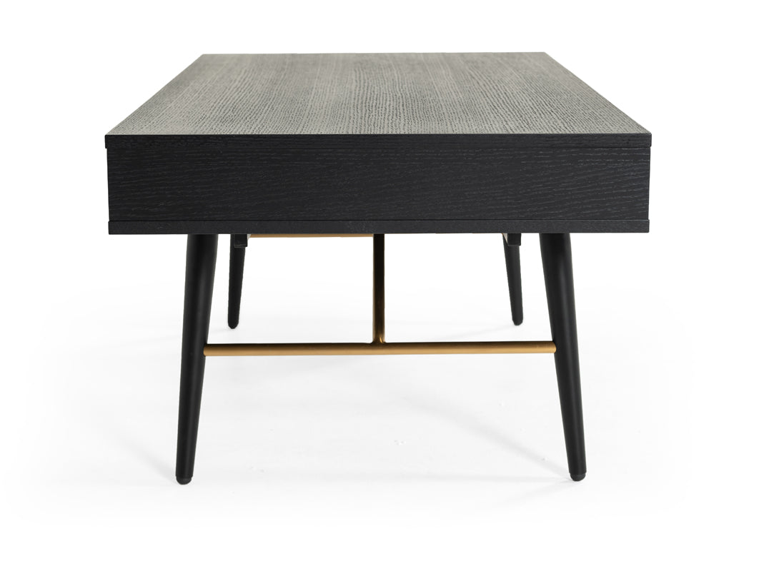 Modrest Billy Modern Black Oak and Gold Coffee Table