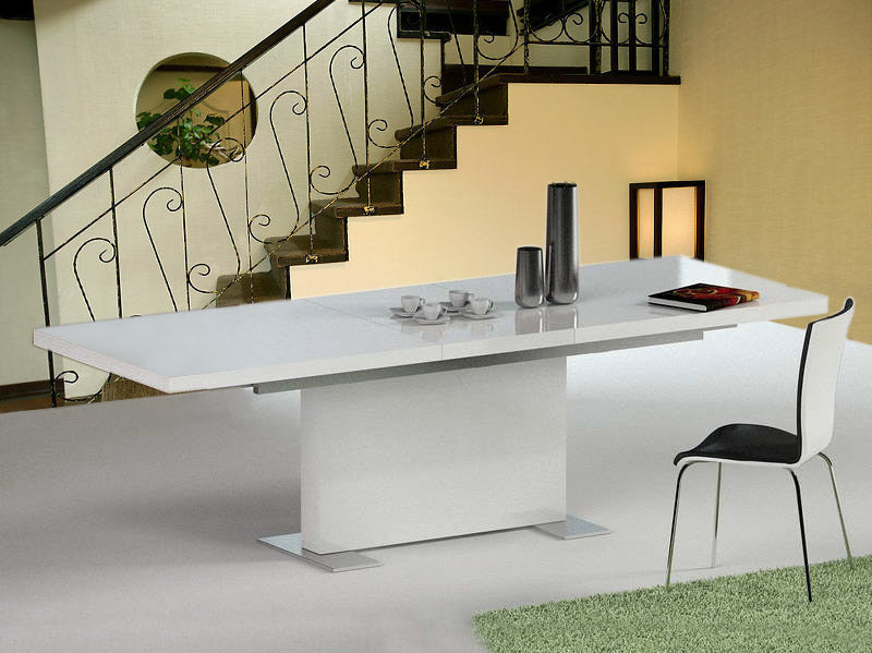 Modrest Bono "T" Modern White Extendable Dining Table