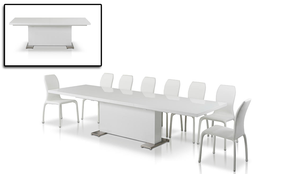Modrest Bono "T" Modern White Extendable Dining Table