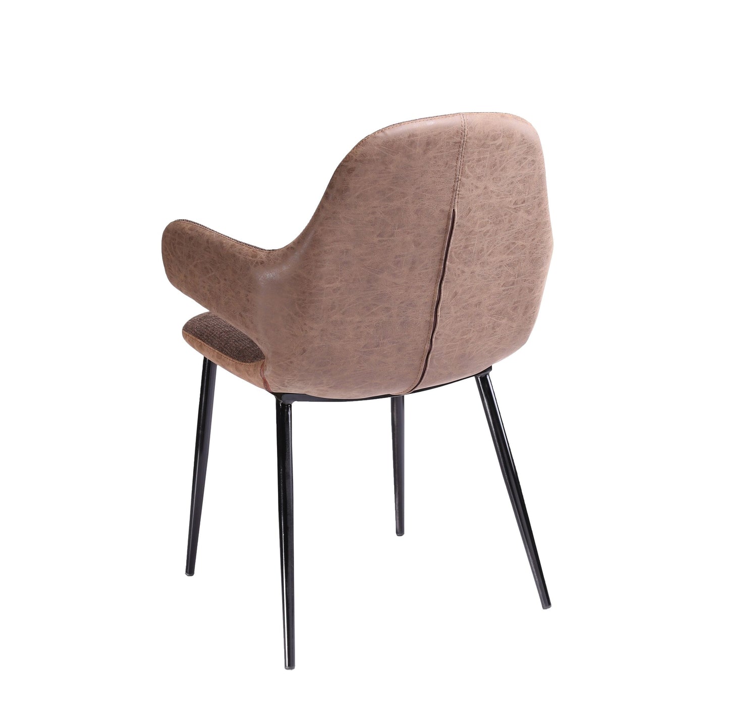 Modrest Bontura Modern Brown Fabric and Leatherette Accent Chair