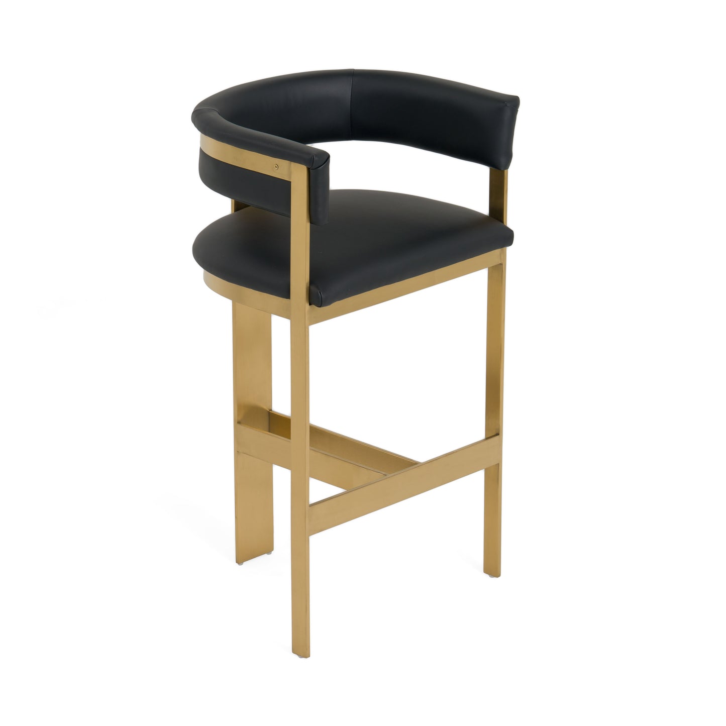 Modrest Boswell Modern Black Matte Gold Barstool