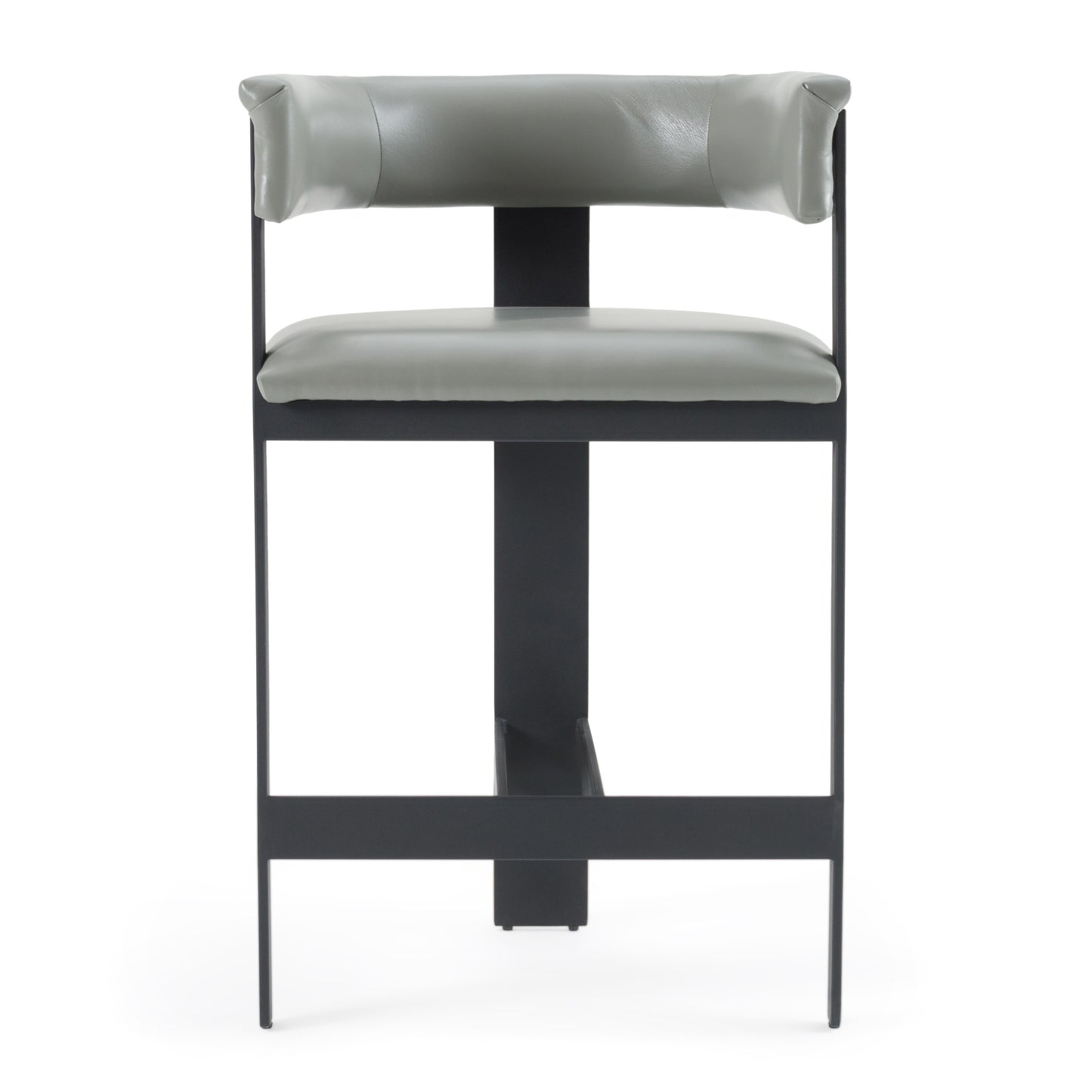 Modrest Boswell Modern Grey Faux Leather Black Counter Chair