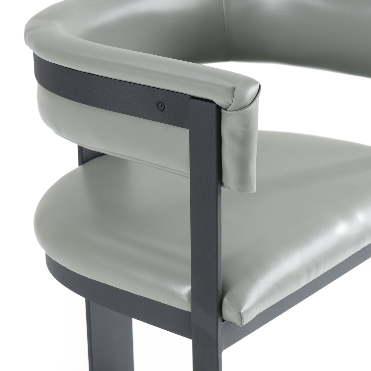 Modrest Boswell Modern Grey Faux Leather Black Counter Chair