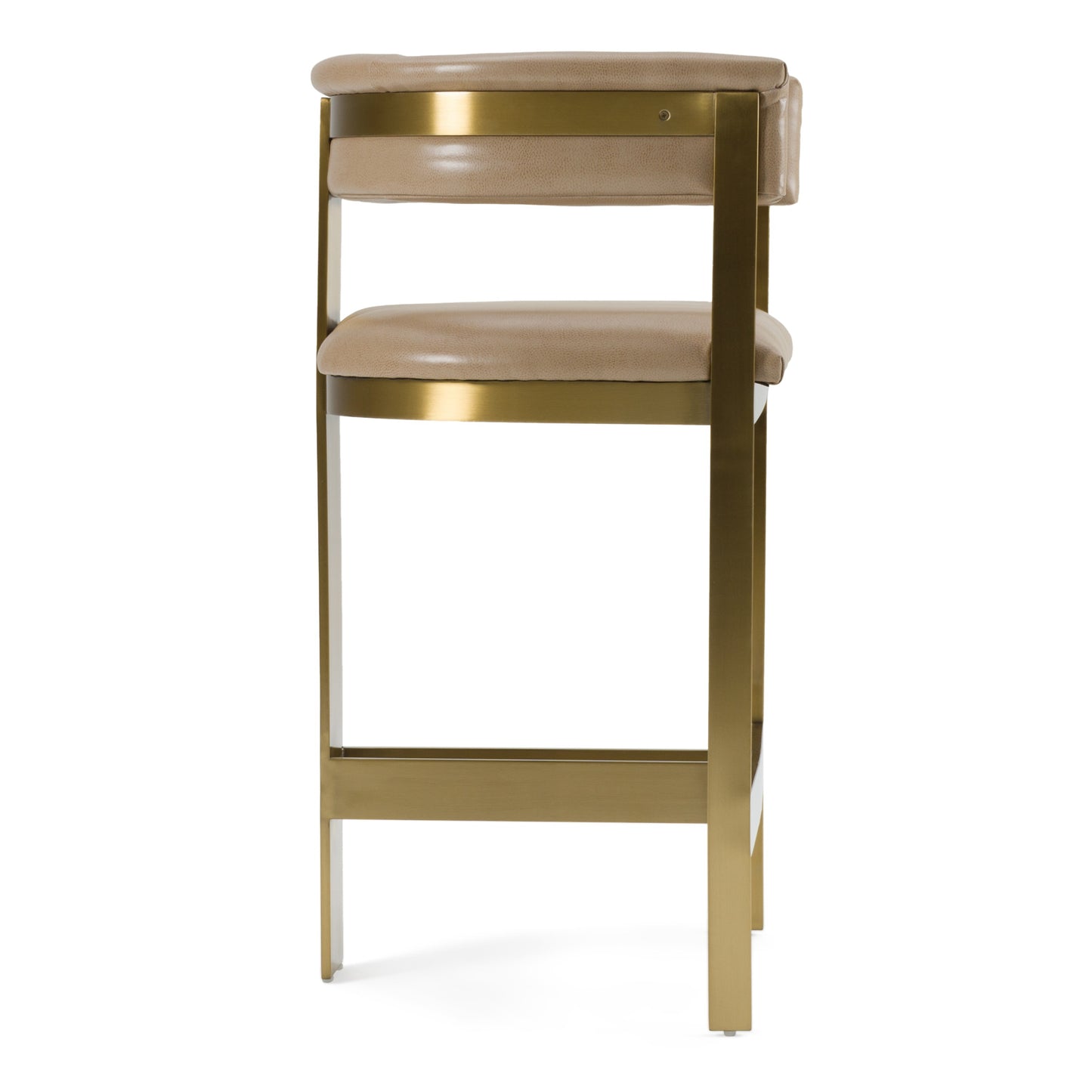 Modrest Boswell Modern Brown Faux Leather Gold Counter Chair