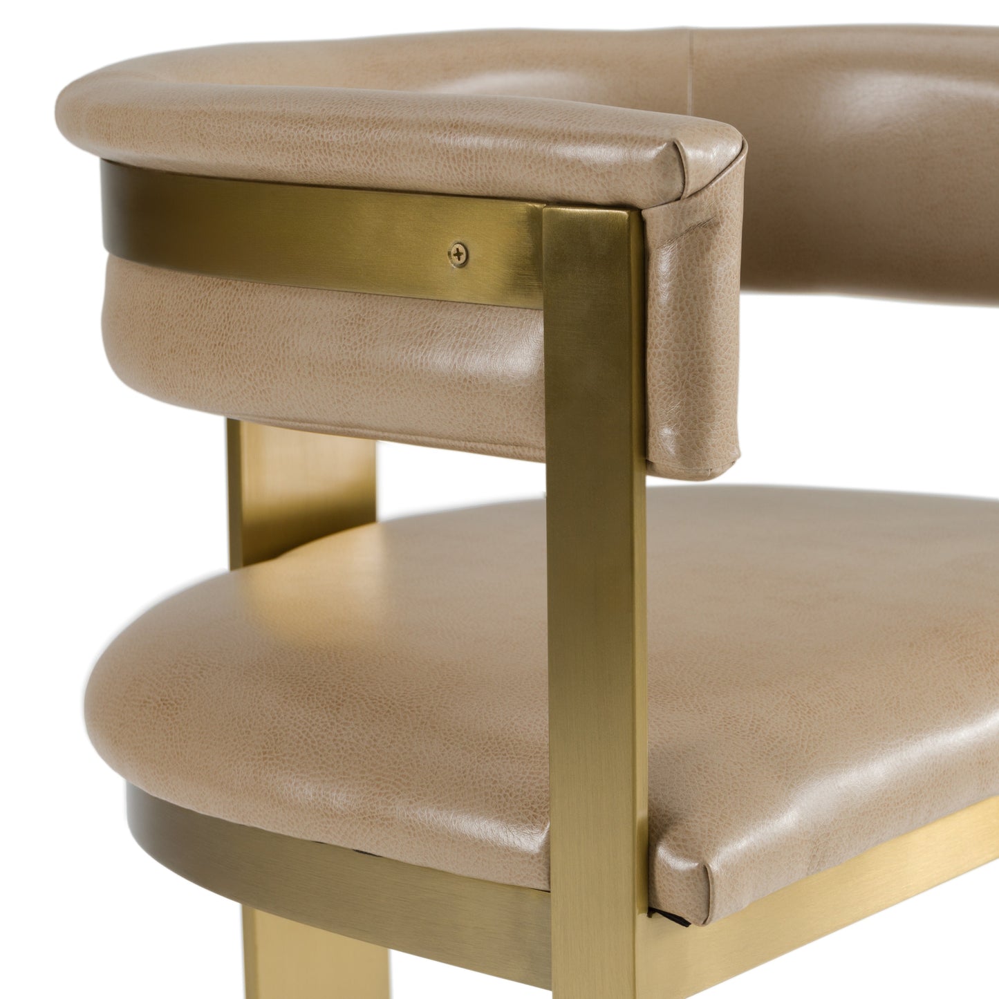 Modrest Boswell Modern Brown Faux Leather Gold Counter Chair