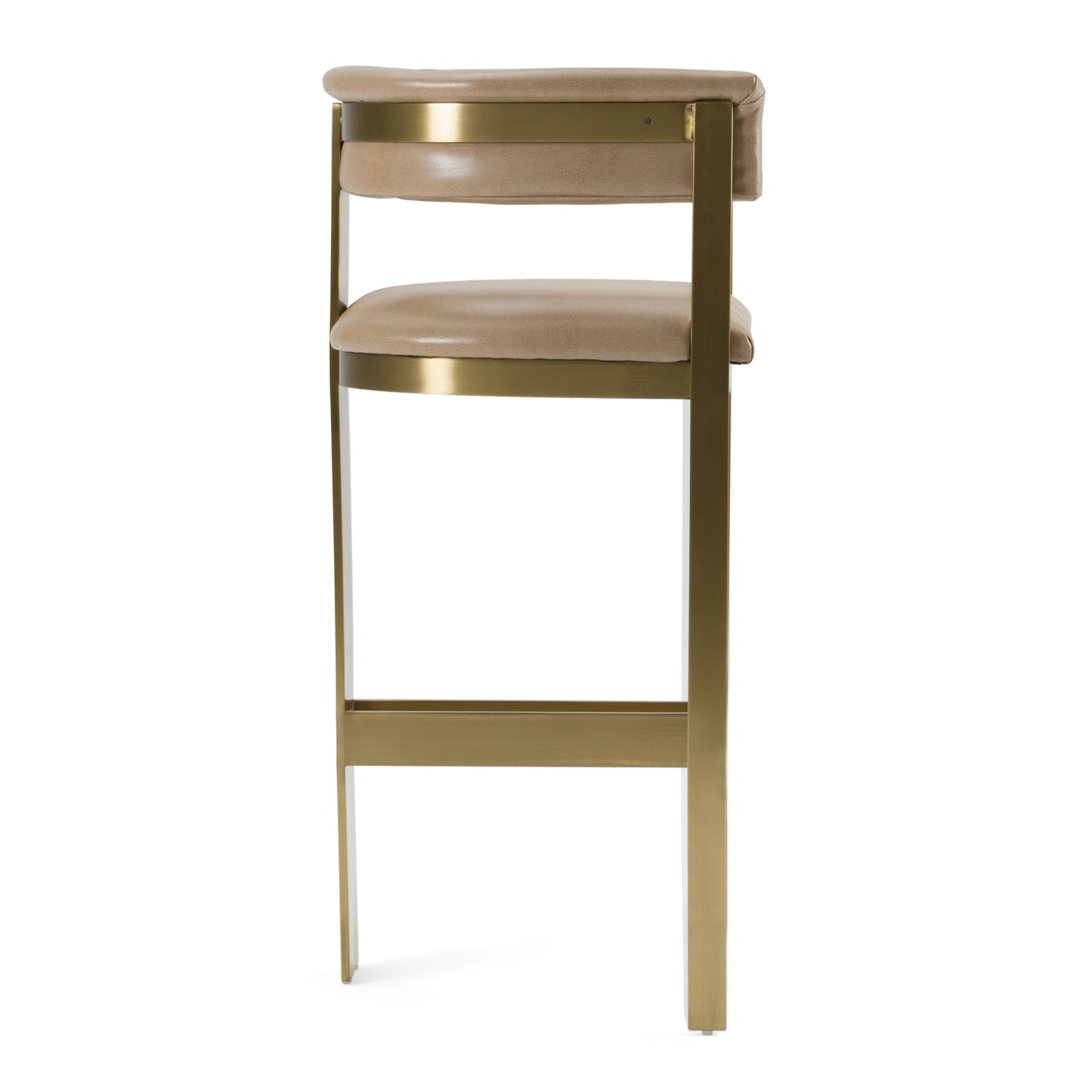 Modrest Boswell Modern Brown Faux Leather Gold Barstool