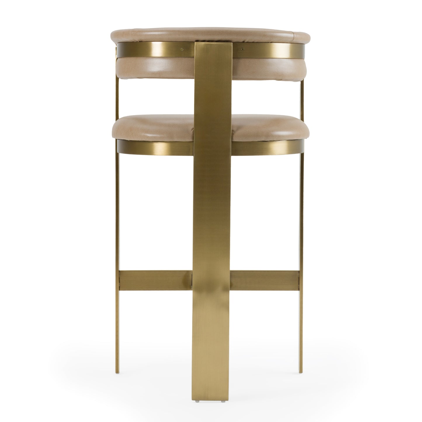 Modrest Boswell Modern Brown Faux Leather Gold Barstool