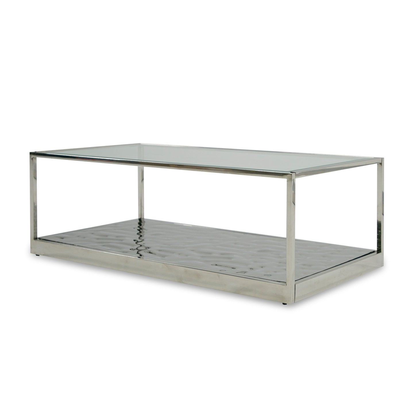 Modrest Braxton Contemporary Clear Wave Glass Coffee Table