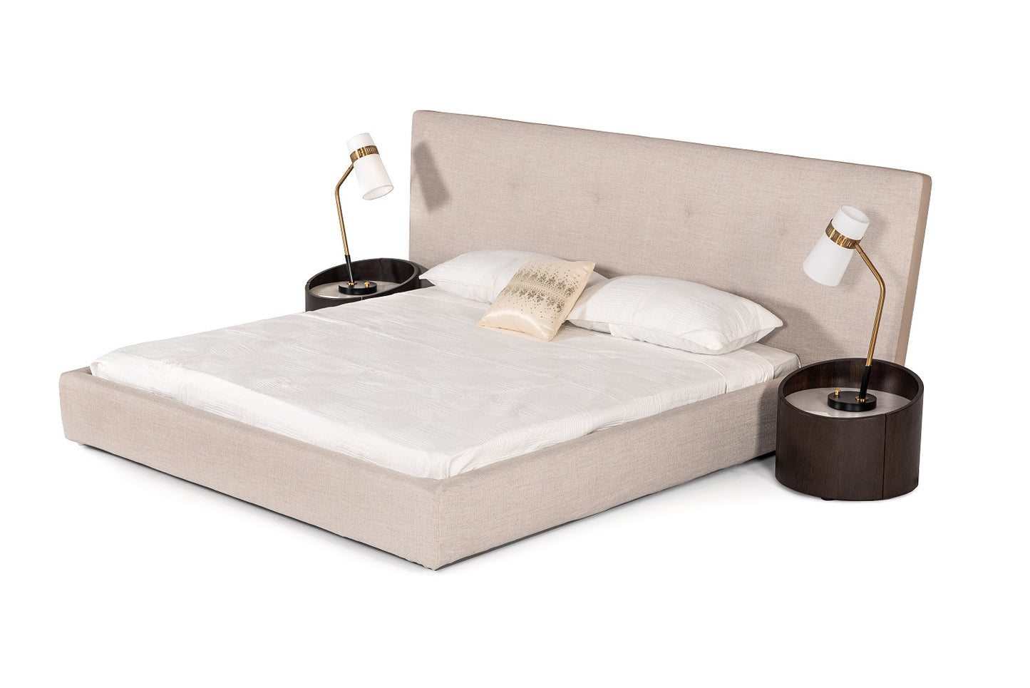 Modrest Brittany Queen Modern Grey Fabric Bed