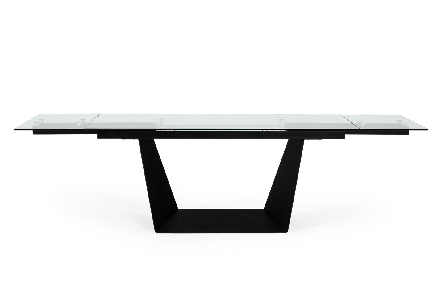 Modrest Bronwin Modern Black Glass Extendable Dining Table