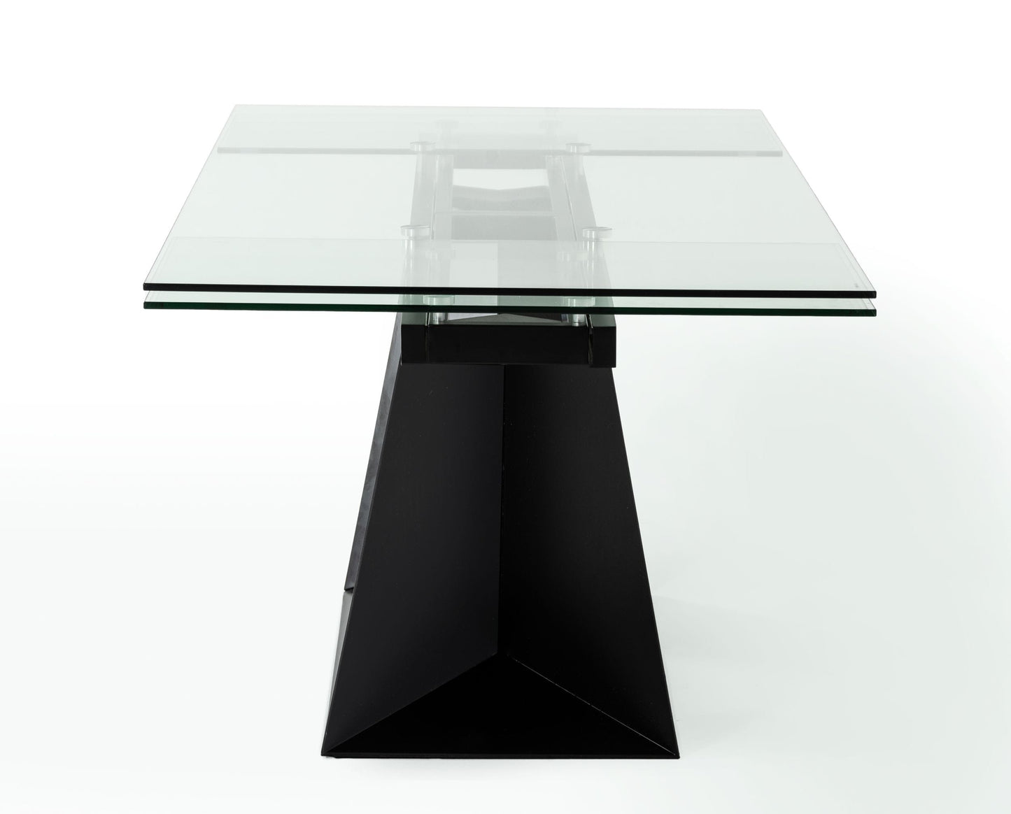 Modrest Bronwin Modern Black Glass Extendable Dining Table