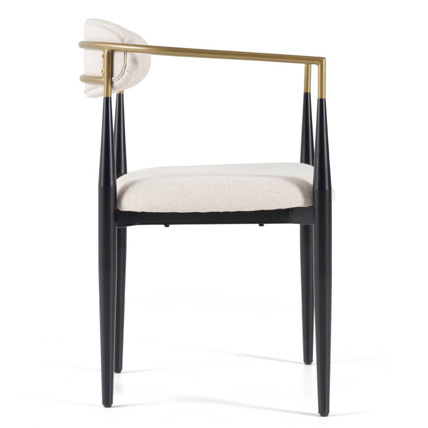 Modrest Buchtel Mid-Century Modern Light Grey Gold Arm Black Dining Chair