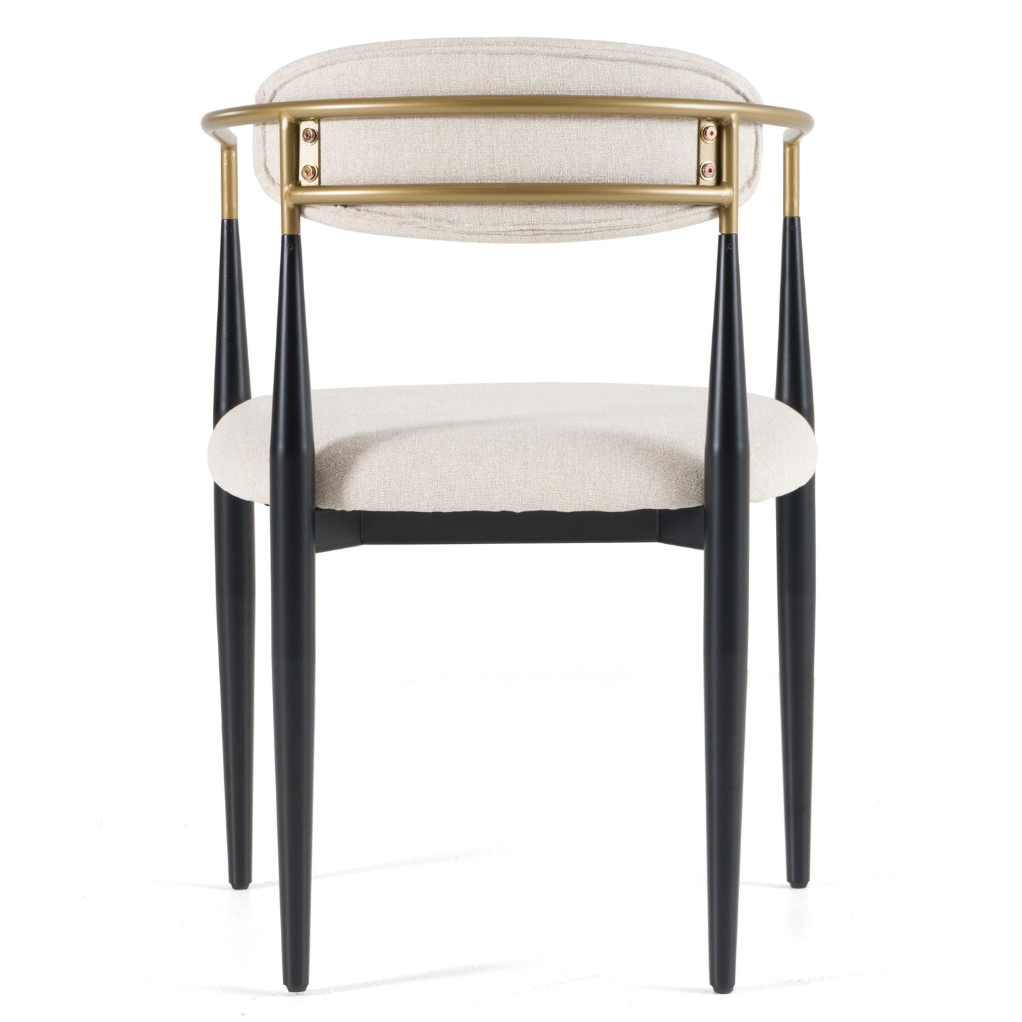 Modrest Buchtel Mid-Century Modern Light Grey Gold Arm Black Dining Chair