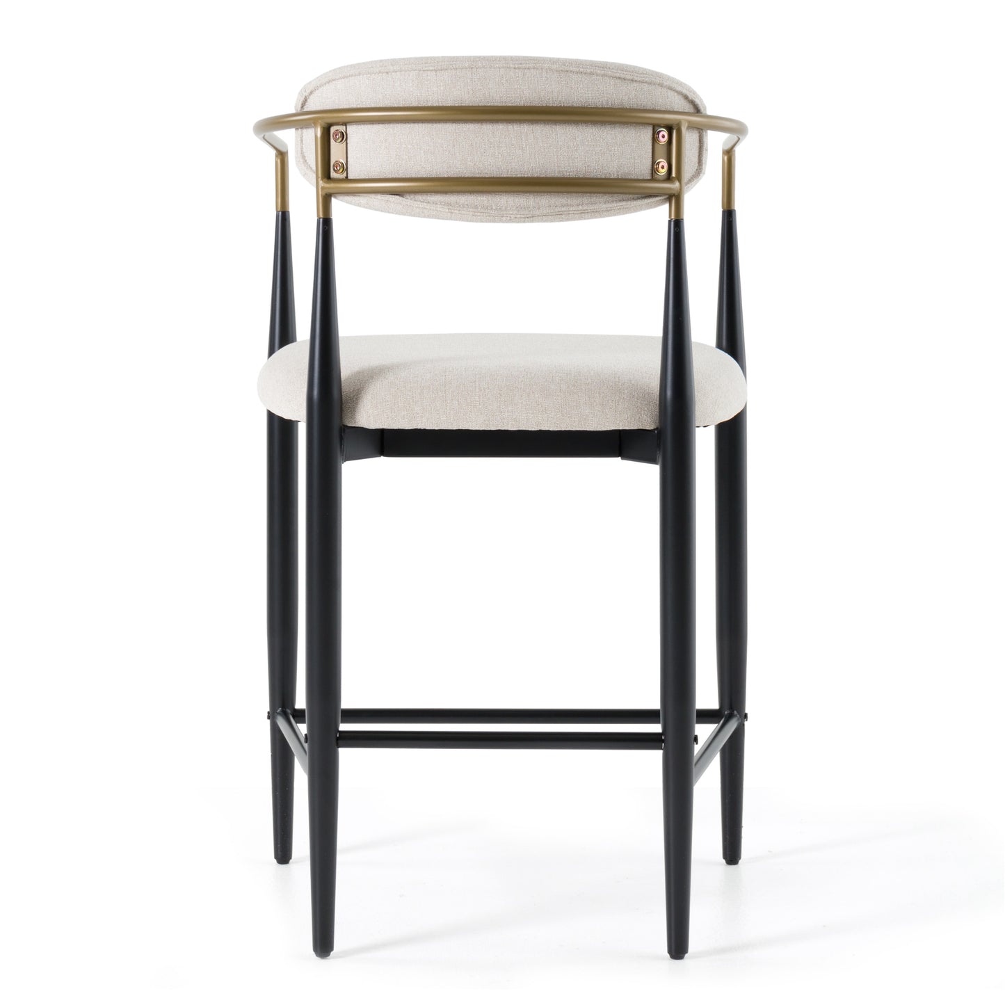 Modrest Buchtel Mid-Century Modern Light Grey Gold Arm Black Counter Chair