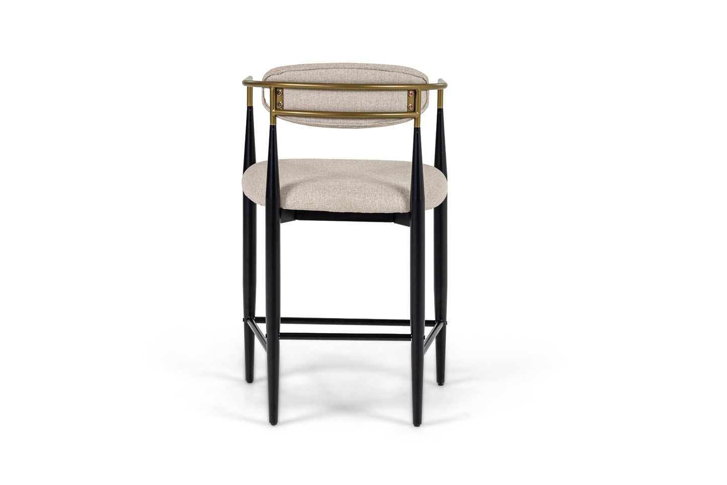 Modrest Buchtel Mid-Century Modern Beige Gold Arm Black Counter Chair