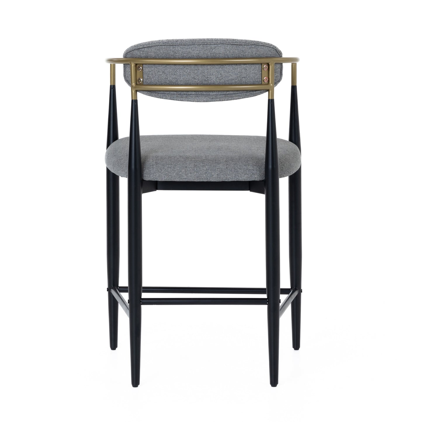 Modrest Buchtel Mid-Century Modern Medium Grey Gold Arm Black Counter Chair