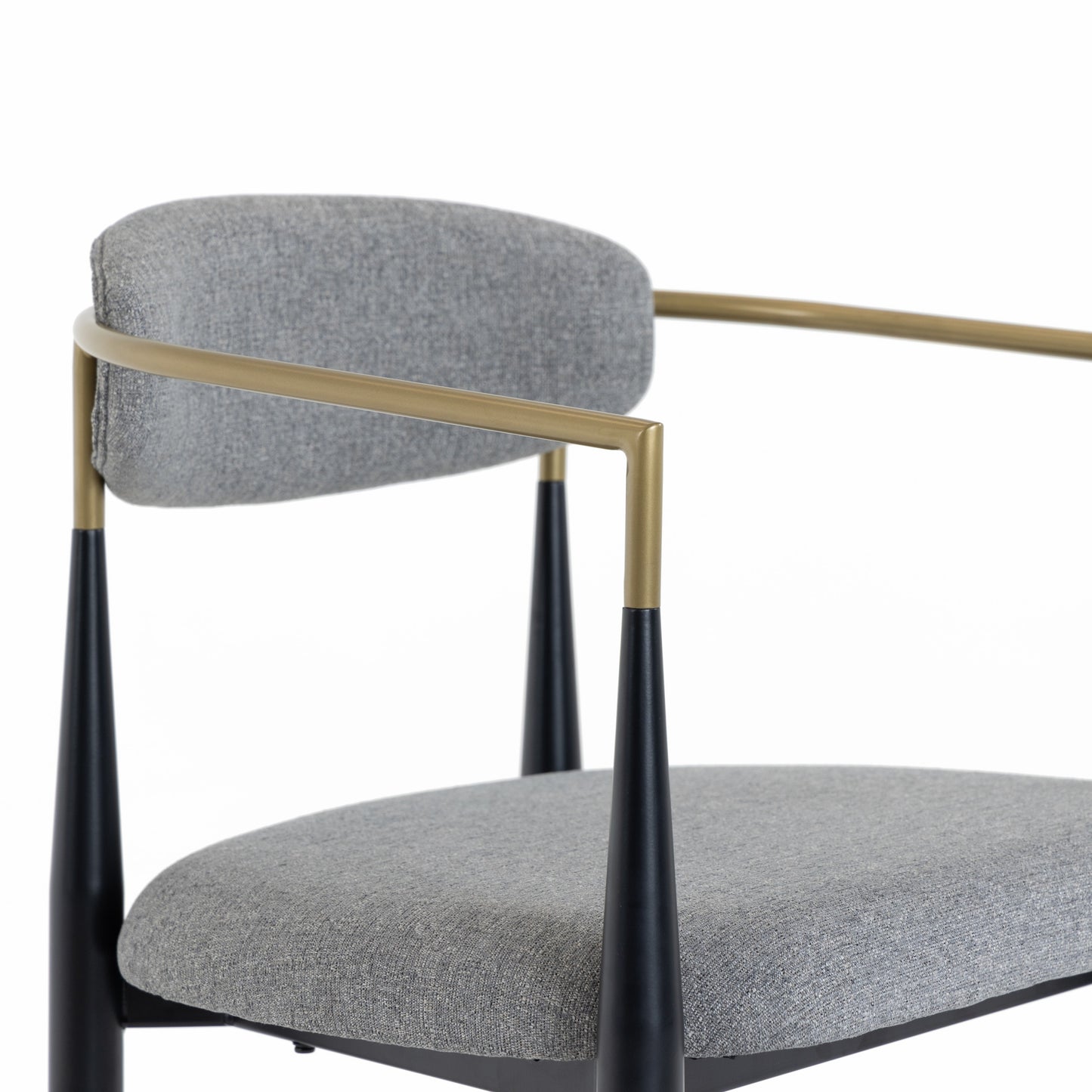 Modrest Buchtel Mid-Century Modern Medium Grey Gold Arm Black Counter Chair