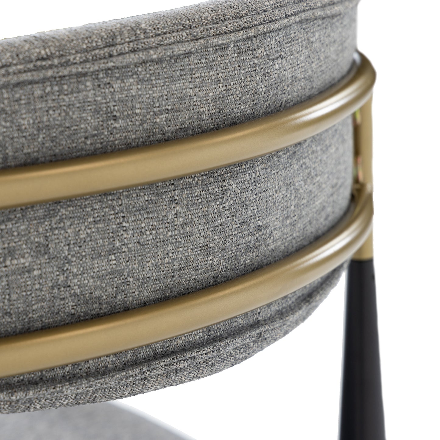 Modrest Buchtel Mid-Century Modern Medium Grey Gold Arm Black Counter Chair
