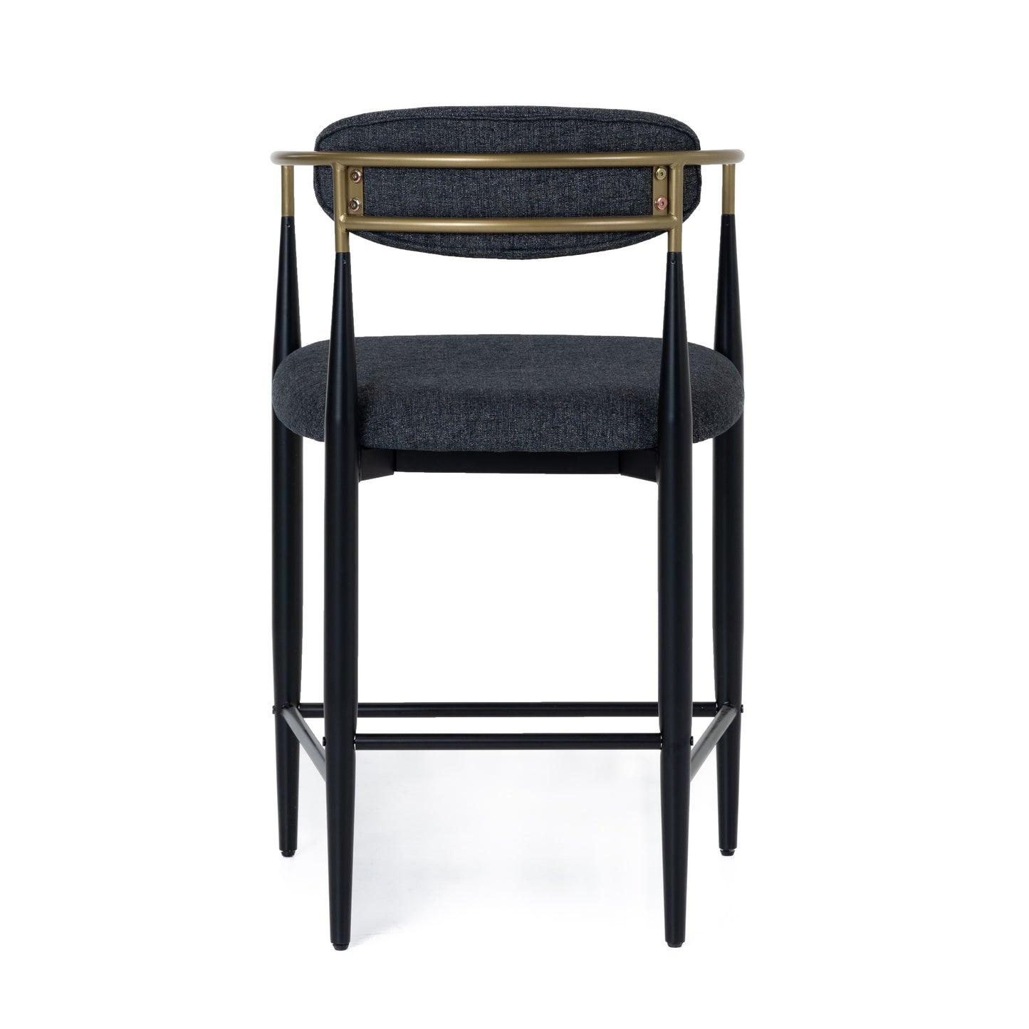 Modrest Buchtel Mid-Century Modern Dark Grey Gold Arm Black Counter Chair