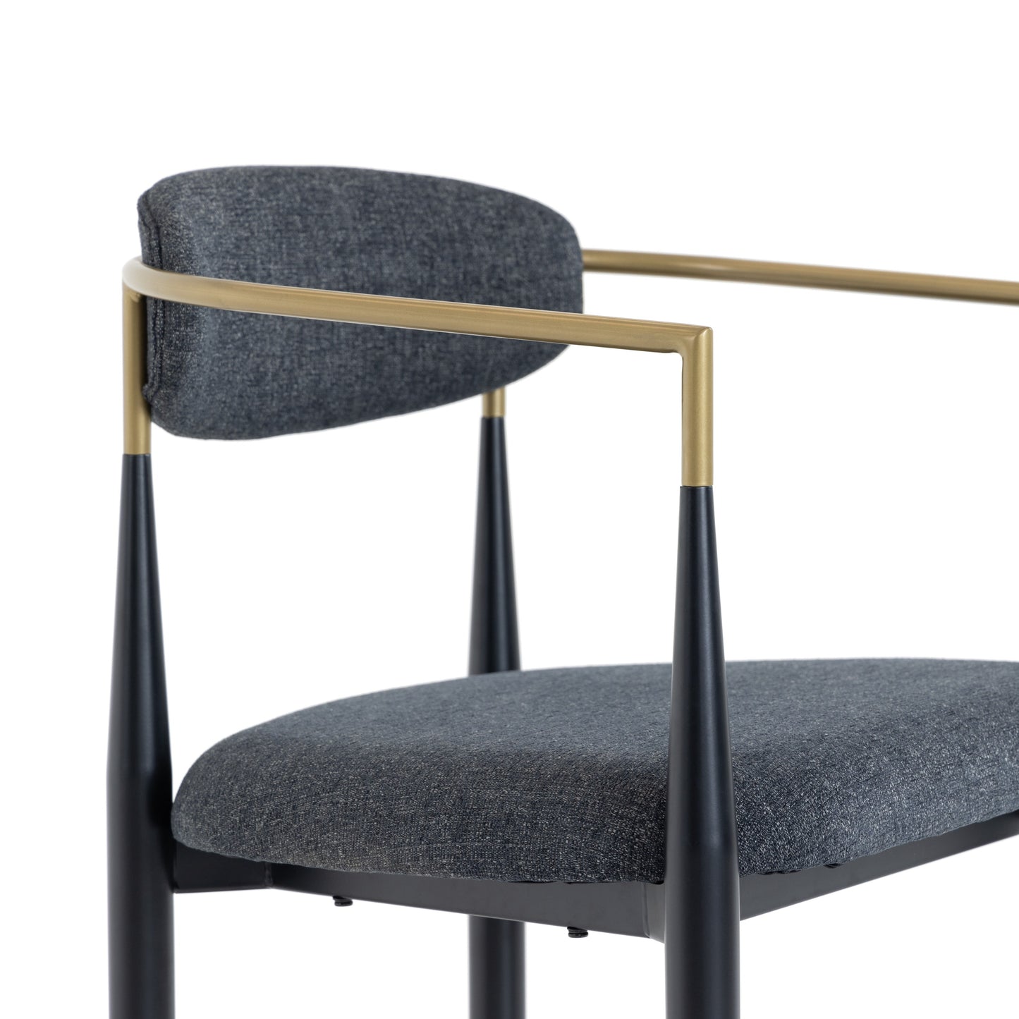 Modrest Buchtel Mid-Century Modern Dark Grey Gold Arm Black Counter Chair