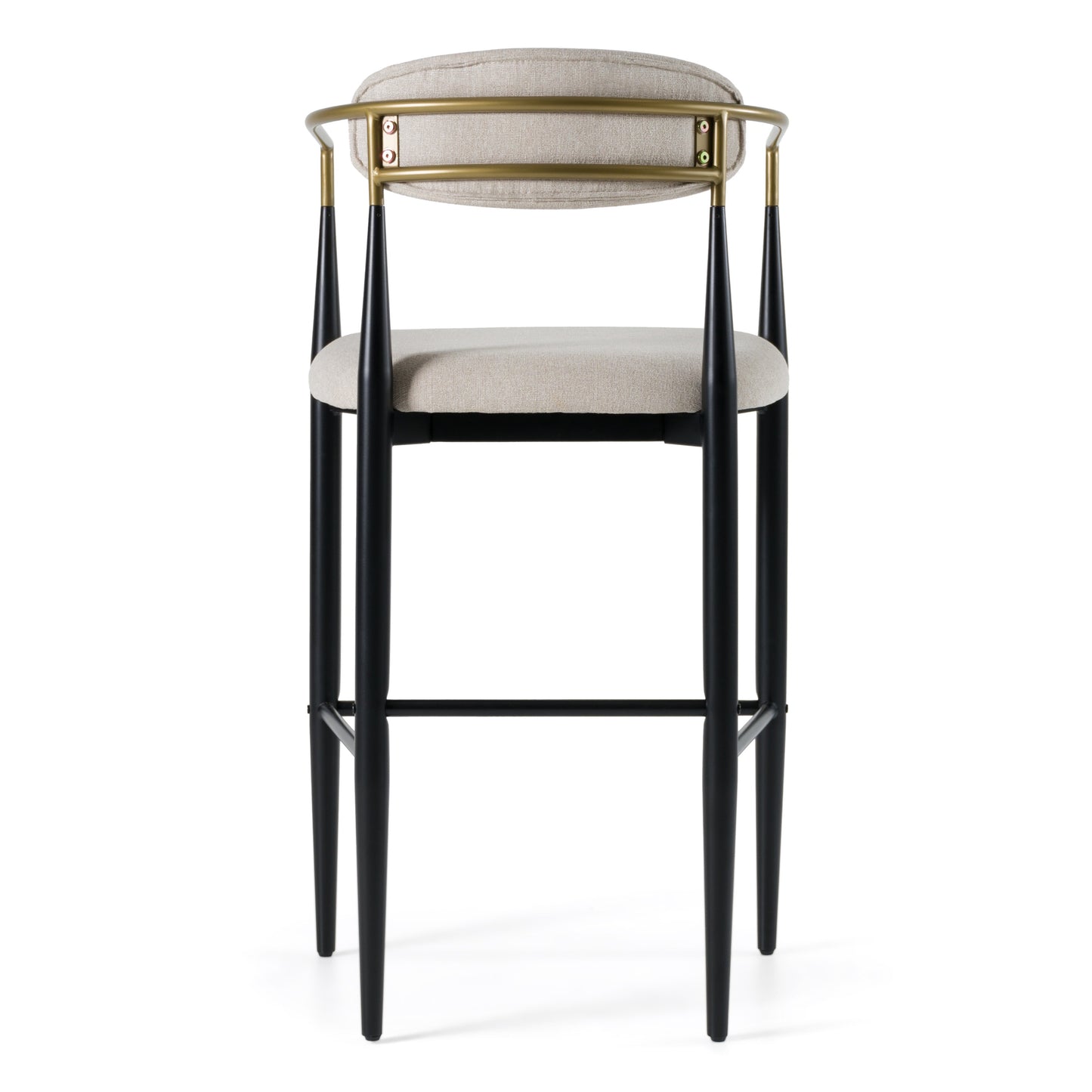 Modrest Buchtel Mid-Century Modern Beige Gold Arm Black Bar Chair