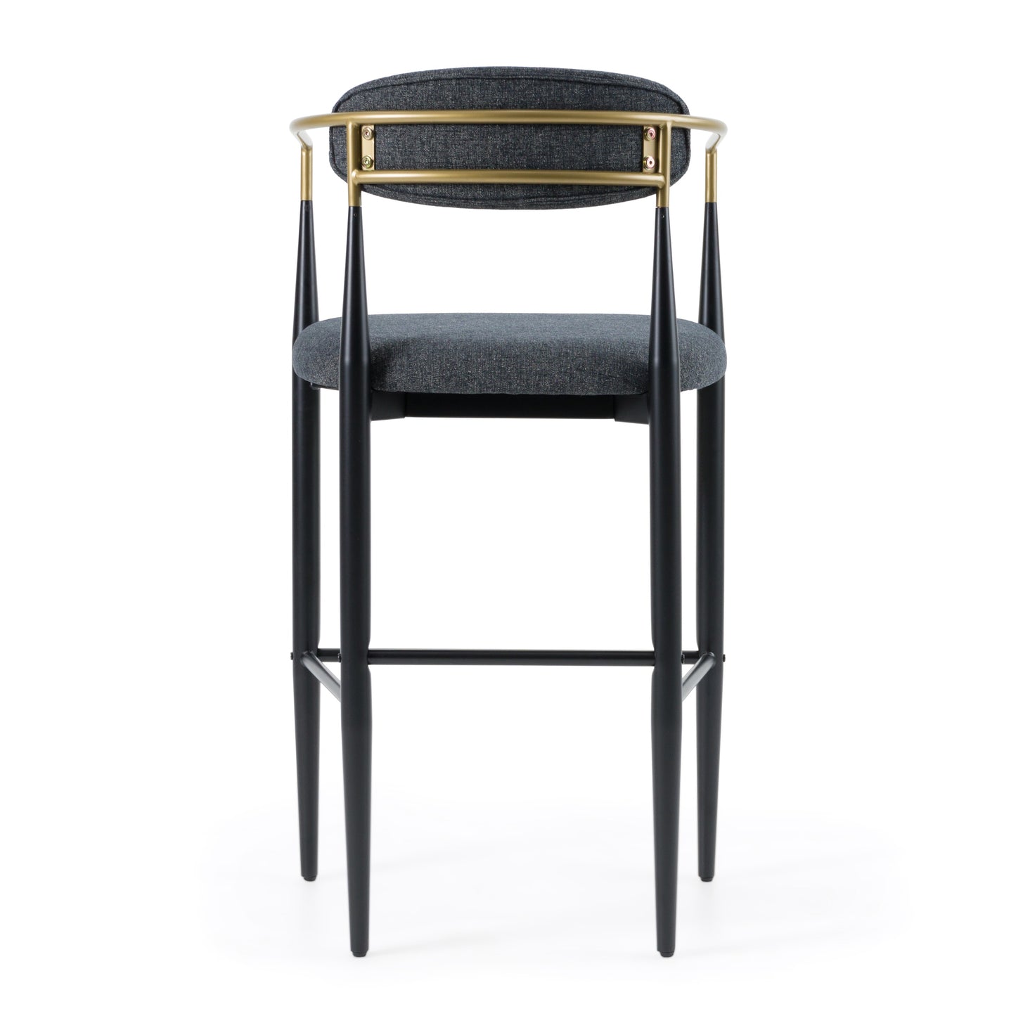 Modrest Buchtel Mid-Century Modern Dark Grey Gold Arm Black Bar Chair