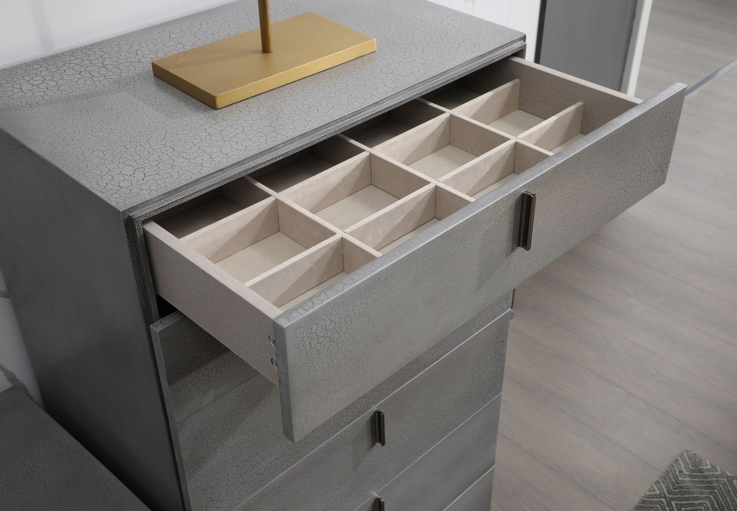 Modrest Buckley Modern Grey Crackle Chest