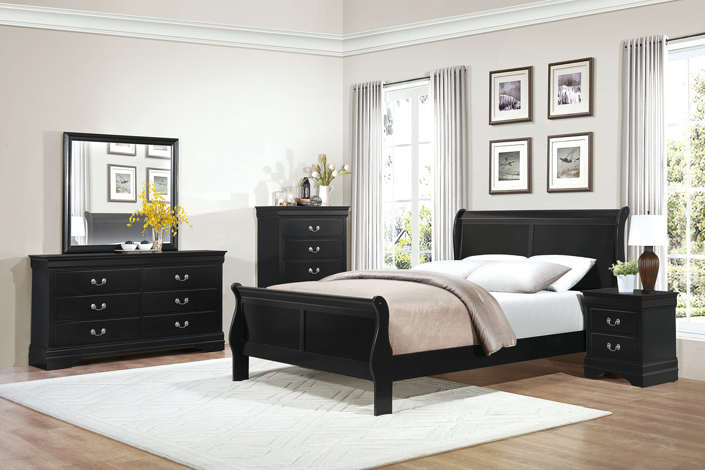 Homelegance Nightstand Mayville Black 2147BK-4