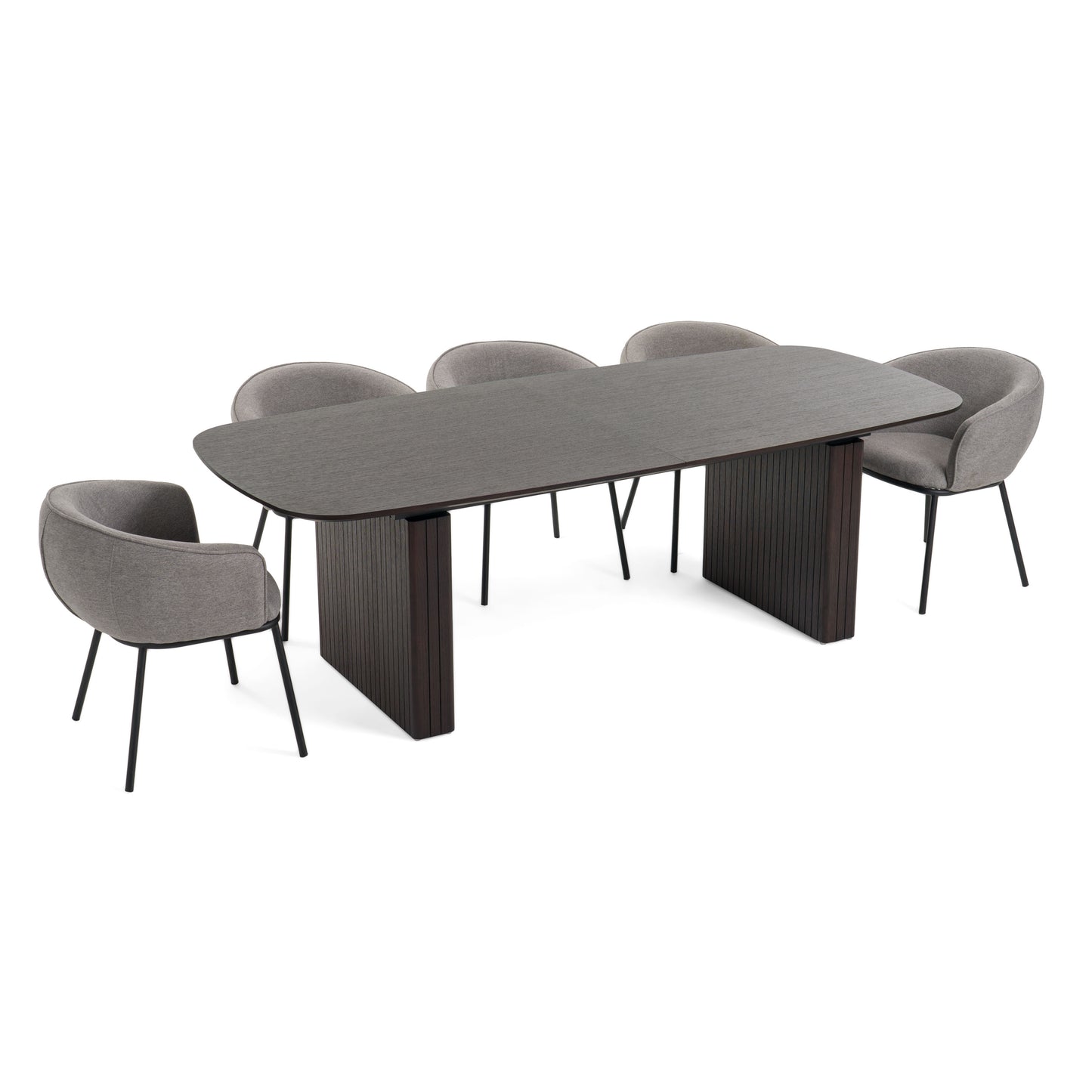 Modrest Calhoun Modern Smoked Oak Extendable Dining Table