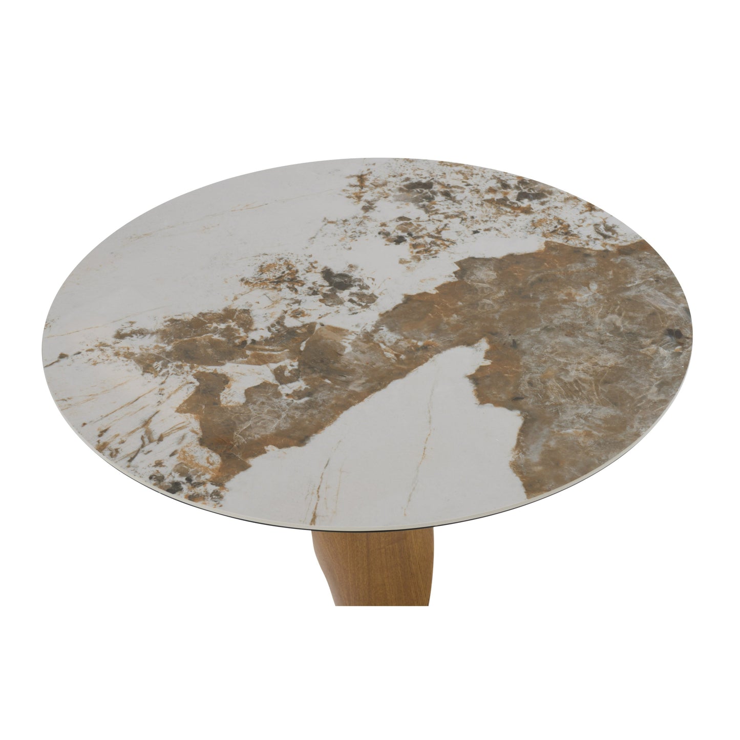 Modrest Calvary Mid-Century Modern Ceramic Walnut Bar Table