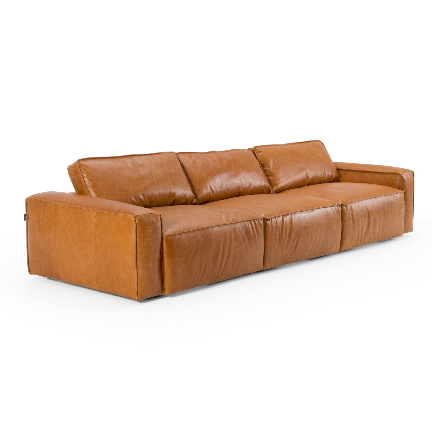 Divani Casa Cambria Modern Cognac Leather Sofa