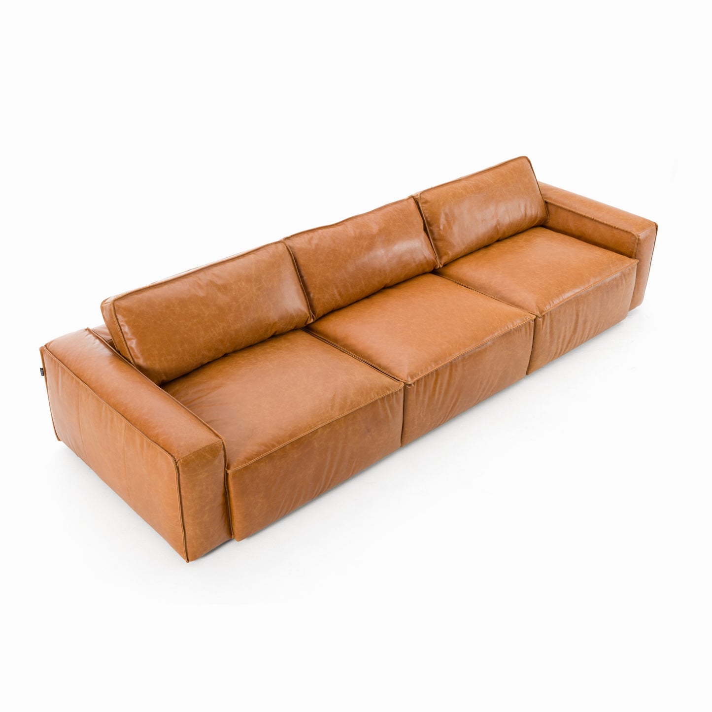 Divani Casa Cambria Modern Cognac Leather Sofa