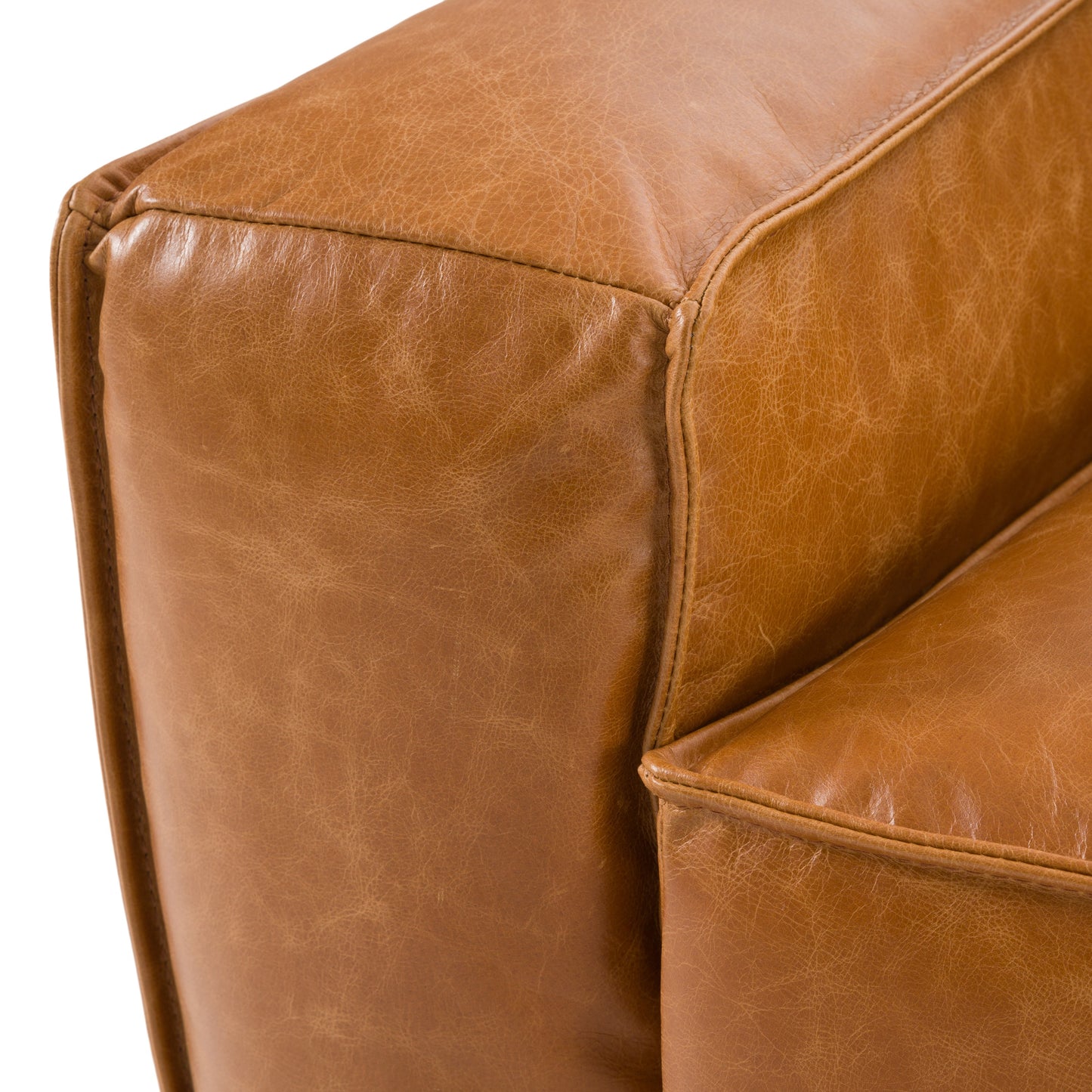 Divani Casa Cambria Modern Cognac Leather Sofa