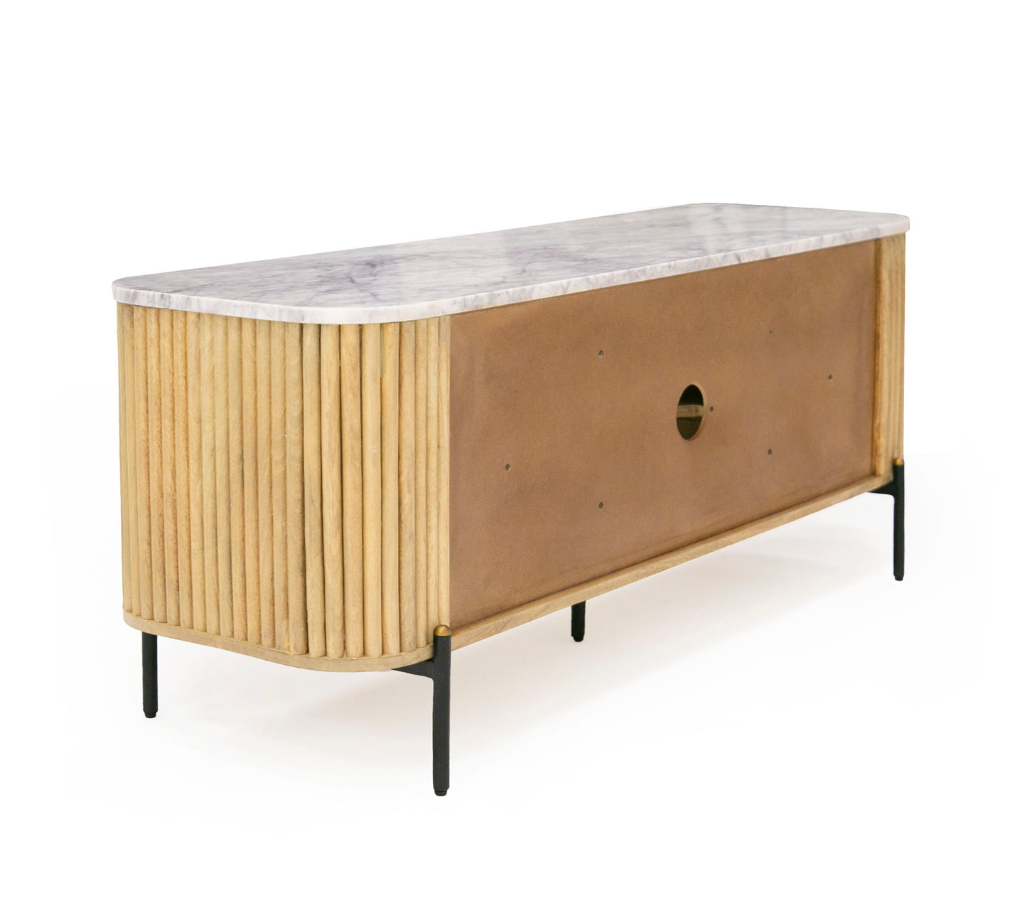 Modrest Cambridge White Marble and Mango TV Stand